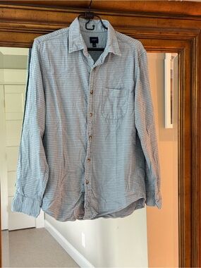 J. Crew Pale Blue Striped Cotton Button-Down Shirt